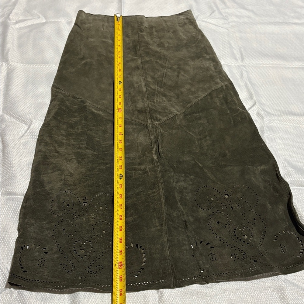 Siena Studio leather Dark Olive A-Line Skirt - Picture 15 of 15